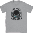 thumbnail image 1 of Galactic Explorer T-Shirt Funny Sci-Fi Space Astronaut Humor Graphic Tee - Heather Grey, S, 1 of 1