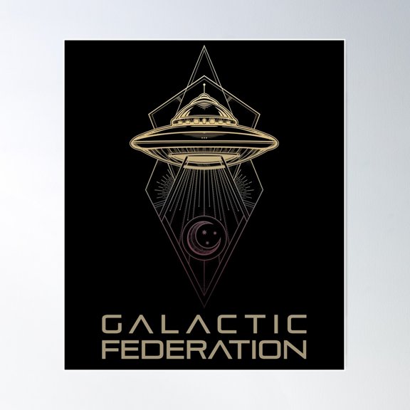 Galactic Federation Of Light Poster Wall Art, Modern Wall Decor For Living Room Bedroom, 12x18 UNFRAMED