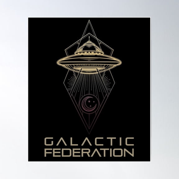 Galactic Federation Of Light Poster Wall Art, Modern Wall Decor For Living Room Bedroom, 8x12 UNFRAMED
