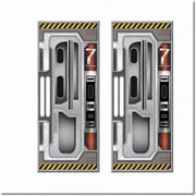 Galactic Gateway Door Decor - Set of 2 | Futuristic Space Party Supplies | Alien Theme Birthday Decorations | 6 x 30 Plastic Spaceship Covers | Cosmic Wall Accents