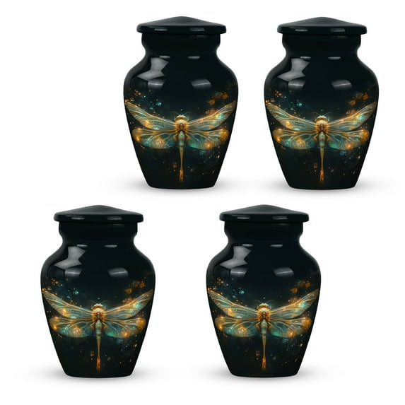 Galactic Glow Dragonfly Cremation Urns For Ashes For Women - Burial Urns For Cremated Remains - Cremation Urn Human Ashes - Urns For Dad - Small Urns For Human Ashes (Size -3inch,4pcs)