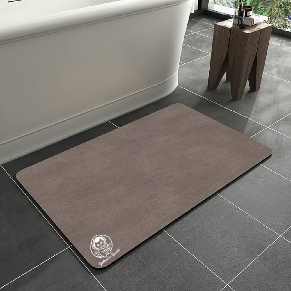Galactic Goods Bath Mat-Bathroom Mat Rug Non Slip Super Absorbent Stain Resistant Quick Dry Thin Bath Rug-Bath Mats for Bathroom Floor Bathtub Vanity- Easy Care(Brown,20" x 32")