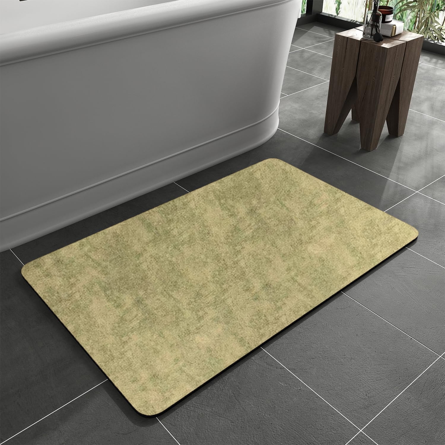 Galactic Goods Bath Mat-Bathroom Mat Rug Non Slip Super Absorbent Stain Resistant Quick Dry Thin Bath Rug-Bath Mats for Bathroom Floor Bathtub Vanity- Easy Care(Beige,20" x 32")