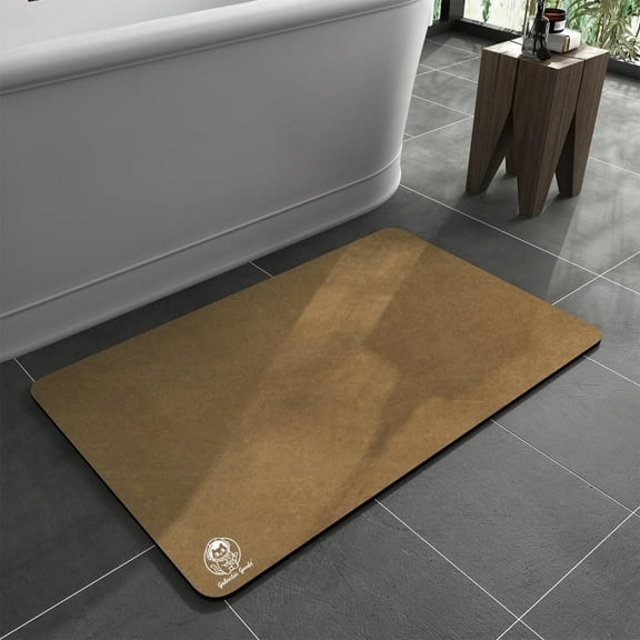 Galactic Goods Bath Mat-Bathroom Mat Rug Non Slip Super Absorbent Stain Resistant Quick Dry Thin Bath Rug-Bath Mats for Bathroom Floor Bathtub Vanity- Easy Care(Camel,15" x 24")
