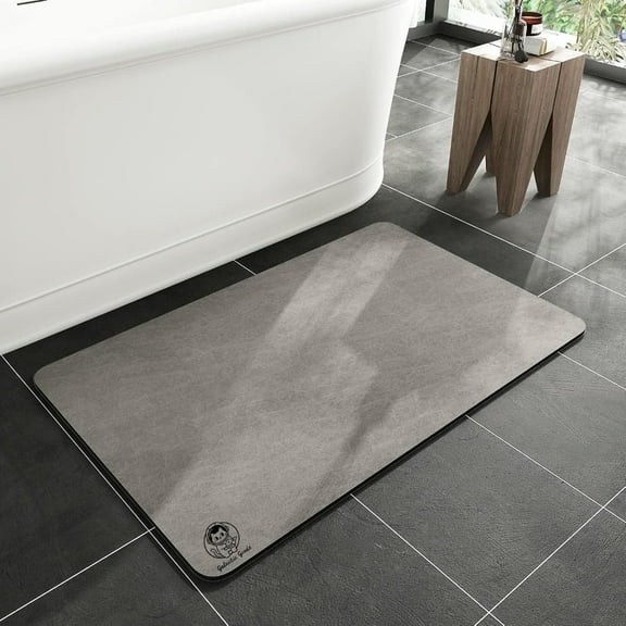 Galactic Goods Bath Mat-Bathroom Mat Rug Non Slip Super Absorbent Stain Resistant Quick Dry Thin Bath Rug-Bath Mats for Bathroom Floor Bathtub Vanity- Easy Care(Grey,15" x 24")