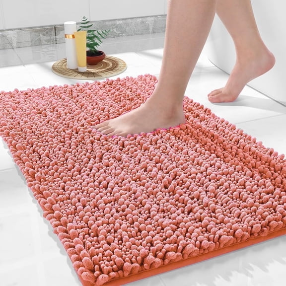 MK Gdledy Bathroom Rug Mat, Extra Soft Non Slip Absorbent Water Bath Rug, Quick Dry Machine Washable Chenille Shaggy Shower Mat, Bath Mat for Bathroom Floor