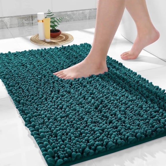 MK Gdledy Bathroom Rug Mat, Extra Soft Non Slip Absorbent Water Bath Rug, Quick Dry Machine Washable Chenille Shaggy Shower Mat, Bath Mat for Bathroom Floor