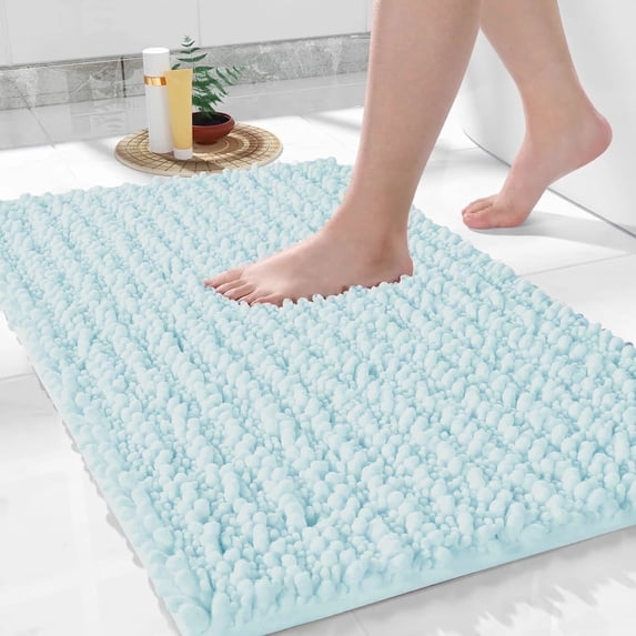 MK Gdledy Bathroom Rug Mat, Extra Soft Non Slip Absorbent Water Bath Rug, Quick Dry Machine Washable Chenille Shaggy Shower Mat, Bath Mat for Bathroom Floor