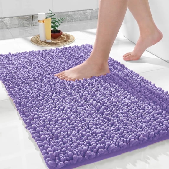 MK Gdledy Bathroom Rug Mat, Extra Soft Non Slip Absorbent Water Bath Rug, Quick Dry Machine Washable Chenille Shaggy Shower Mat, Bath Mat for Bathroom Floor