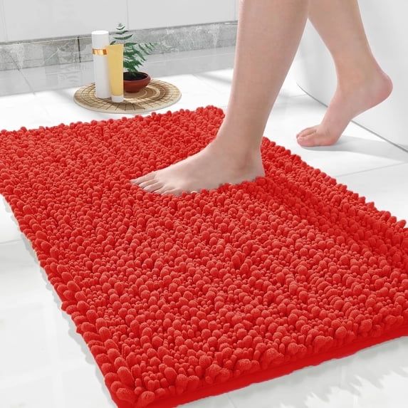 MK Gdledy Bathroom Rug Mat, Extra Soft Non Slip Absorbent Water Bath Rug, Quick Dry Machine Washable Chenille Shaggy Shower Mat, Bath Mat for Bathroom Floor