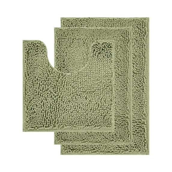 Galactic Goods Bathroom Rug Sets 3 Piece Ultra Soft Absorbent Shaggy Bath Mat Non Slip Toilet Rug for Bathroom
