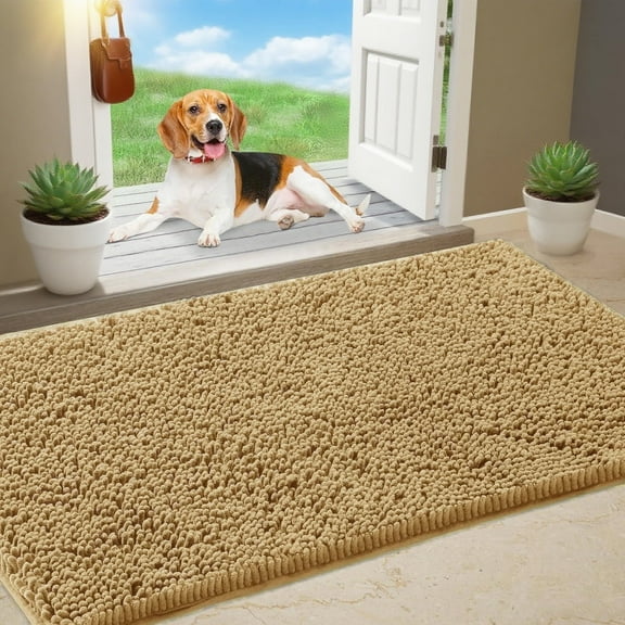 Galactic Goods Chenille Absorbent Outdoor Doormat , Washable Muddy Door Mats for Dog Non Slip Indoor Doormat Dog Mat for Muddy Paw Front Inside Doormats for Entryway