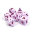 thumbnail image 1 of Galactic HD Sharp Edge Dice Sets - All Hallows Eve (Marbled Pink & Gray) Acrylic Set of 7 Dice, 1 of 1