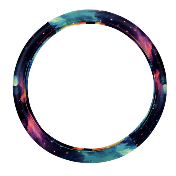 Galactic Planet 14.5 Inch Printing PVC Leather Steering Wheel Cover Car Wheel Covers Auto Accessories