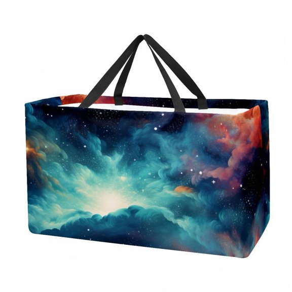 Galactic Planet Large Capacity Reusable Foldable Oxford Cloth Beach Bag Storage Basket Grocery Baskets