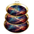thumbnail image 1 of Galactic Planet Party Decor Plastic Discs Iron Pillars Dessert Table Centerpiece 32cm Height Plates 21cm 24cm 27cm, 1 of 6