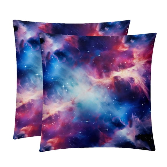 Galactic Planet Set of 2 Velvet Throw Pillow Covers Inserts with 16x16, 18x18, 20x20 Inches Chair Pillow Covers - Unique Patterns for Throw Pillows for Various Occasions