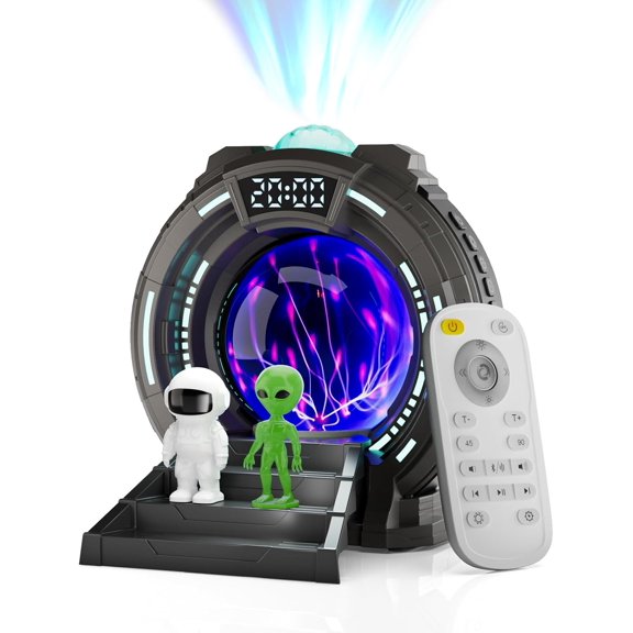 Galactic Portal Galaxy Projector Lamp with Plasma Ball Aurora Projector Night Light with Smart Speaker, Astronaut & Alien Room Decor for Kids & Teens