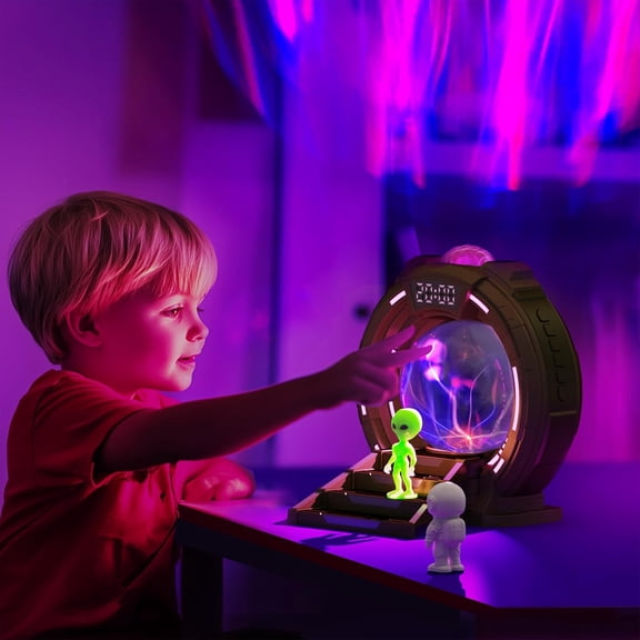 Galactic Portal Galaxy Projector Lamp with Plasma Ball Aurora Projector Night Light with Smart Speaker, Astronaut & Alien Room Decor for Kids & Teens