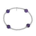 thumbnail image 1 of Galactic Round Amethyst .925 Silver Elastic Beads Bracelet, 1 of 4