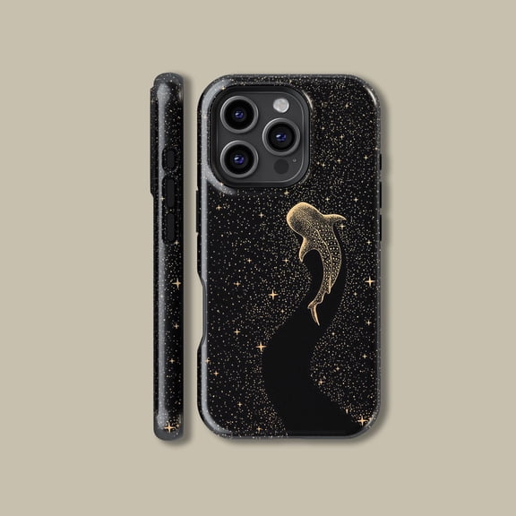 Galactic Shark Space Case for iPhone Samsung Celestial Stars
