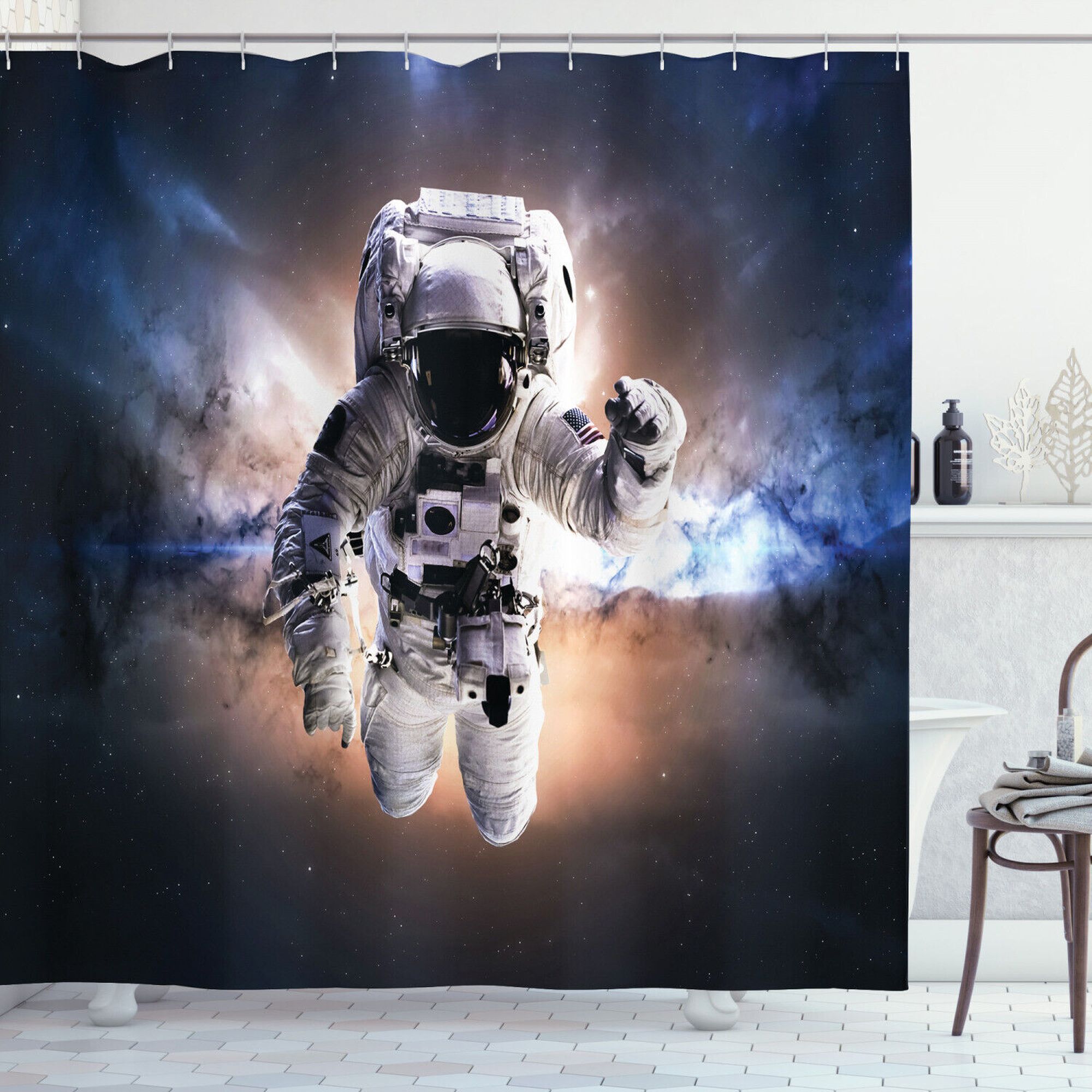 Galactic Shower Curtain Transform Your Bathroom into a Celestial Oasis