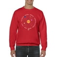 thumbnail image 1 of Galactic Smiley - Cosmic Orbit Emoji Graphic Men's Sweatshirt, 1 of 4
