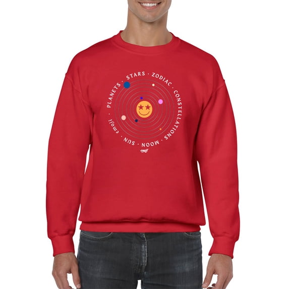 Galactic Smiley - Cosmic Orbit Emoji Graphic Men's Sweatshirt