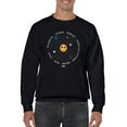 thumbnail image 1 of Galactic Smiley - Cosmic Orbit Emoji Graphic Men's Sweatshirt, 1 of 4