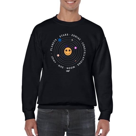 Galactic Smiley - Cosmic Orbit Emoji Graphic Men's Sweatshirt