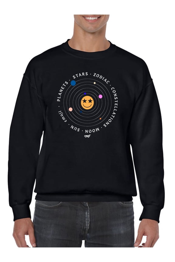 Galactic Smiley - Cosmic Orbit Emoji Graphic Men's Sweatshirt
