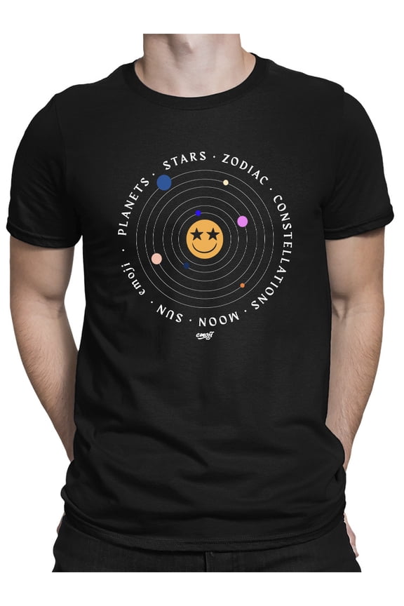 Galactic Smiley - Cosmic Orbit Emoji Graphic Men's T-shirt