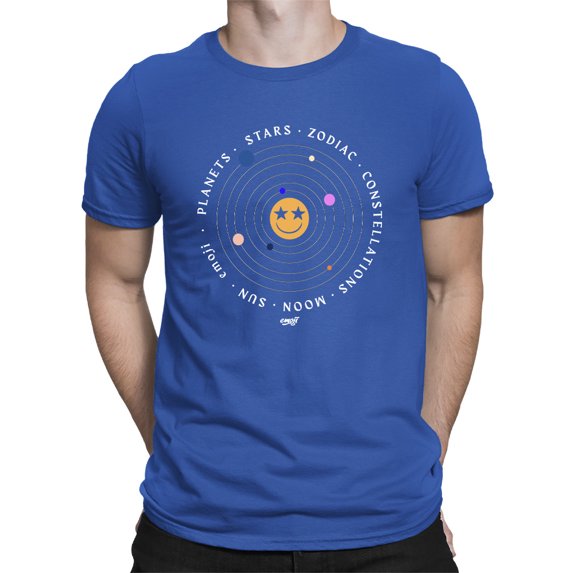 Galactic Smiley - Cosmic Orbit Emoji Graphic Men's T-shirt