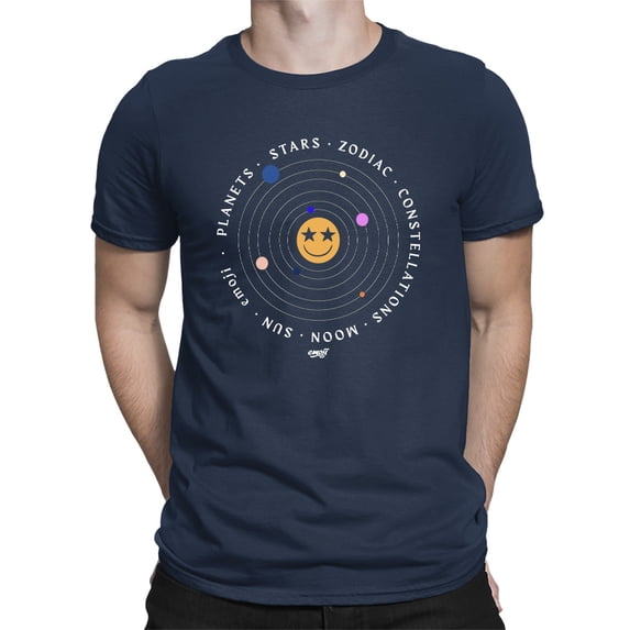 Galactic Smiley - Cosmic Orbit Emoji Graphic Men's T-shirt