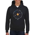 thumbnail image 1 of Galactic Smiley - Cosmic Orbit Emoji Graphic Youth's Hoodie, 1 of 4