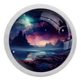 thumbnail image 1 of Galactic Space Fluorescent Drawer Pulls with Screws: Round 4-Pack, Glow-in-the-Dark Knobs for Cabinets, Wardrobes, Dressers - Decorate Your Furniture!, 1 of 6