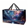 thumbnail image 1 of Galactic Space Large Capacity Reusable Foldable Oxford Cloth Grocery Bags: Multifunctional Storage and Easter Basket, 1 of 7