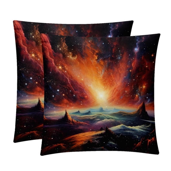 Galactic Space Luxurious Velvet Pillow Covers with Unique Patterns - Set of 2, 16x16, 18x18, 20x20 Inches for Throw Pillow Inserts - Ideal for Home Decor and Gifts