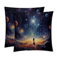 thumbnail image 1 of Galactic Space Pillow Covers Set of 2 with Unique Patterns - Available in 16x16, 18x18, and 20x20 Inches for Various Occasions - Pillow Inserts Included, 1 of 6