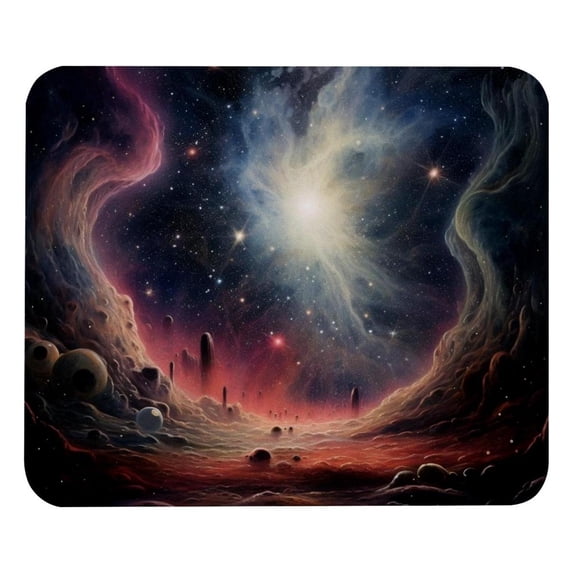 Galactic Space Printed Square Desk Mat Gaming Mouse Pad with Non-Slip Rubber Bottom - 8.3x9.8 Inch Office and Gaming Mouse Pad