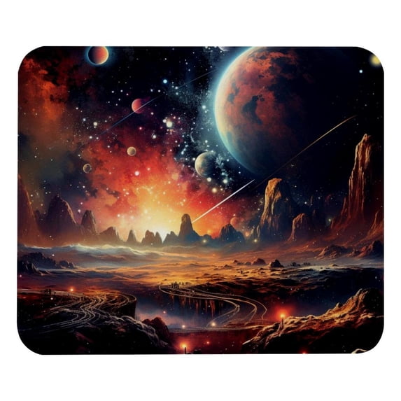 Galactic Space Square Gaming Mouse Pad, 8.3x9.8 Inch Non-Slip Rubber Bottom Printed Mousepad for Office and Gaming