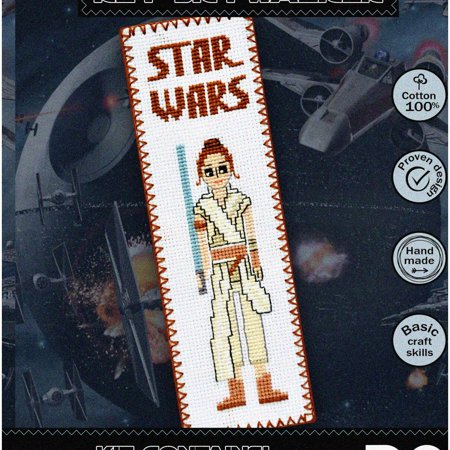 Galactic Stitchery: Rey Skywalker's Hand Embroidery Bookmark Kit - DIY Cross Stitch with Pattern Design