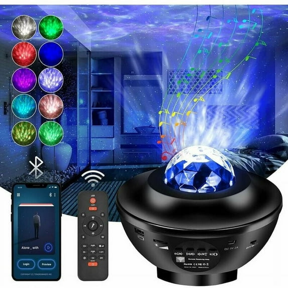 Galactic Symphony, Rotating Night Light Projector with 21 Modes, Timer Function and Remote Control, LED Star Projector for Dreamy Room Decoration