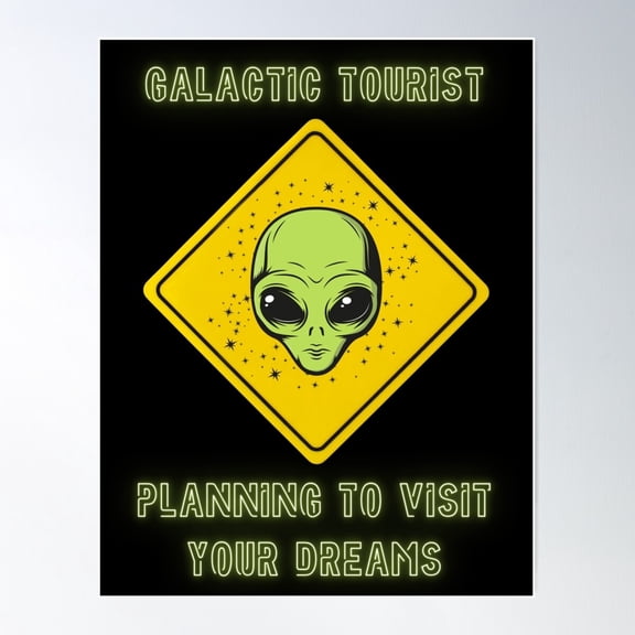 Galactic Tourist Planning To Visit Your Dreams Sci-Fi Gift For Space Enthusiast Poster Wall Art, Modern Wall Decor For Living Room Bedroom, 12x18 UNFRAMED