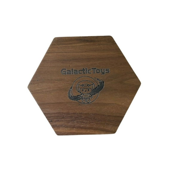 Galactic Toys Hexagonal Wooden Dice Tray - Black Walnut