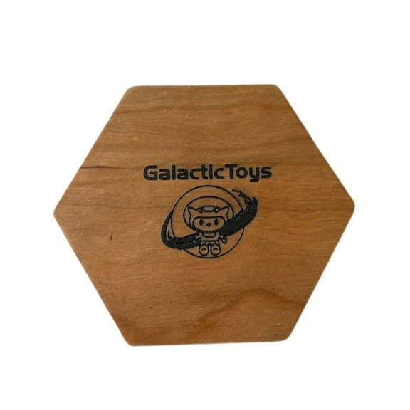 Galactic Toys Hexagonal Wooden Dice Tray - Cherry Wood