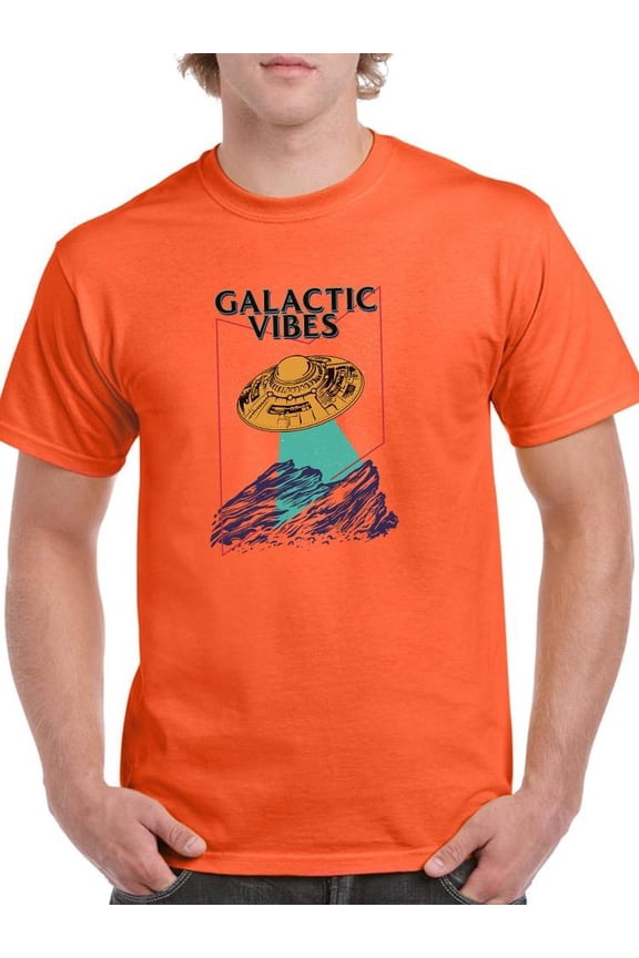 Galactic Vibes Ufo T-Shirt Men -Image by Shutterstock, Male Large