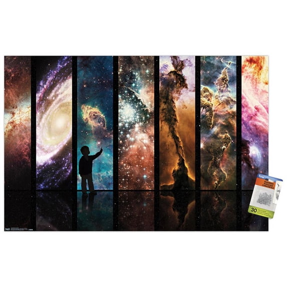 Galactic Wonder Wall Poster with Push Pins, 22.375" x 34"