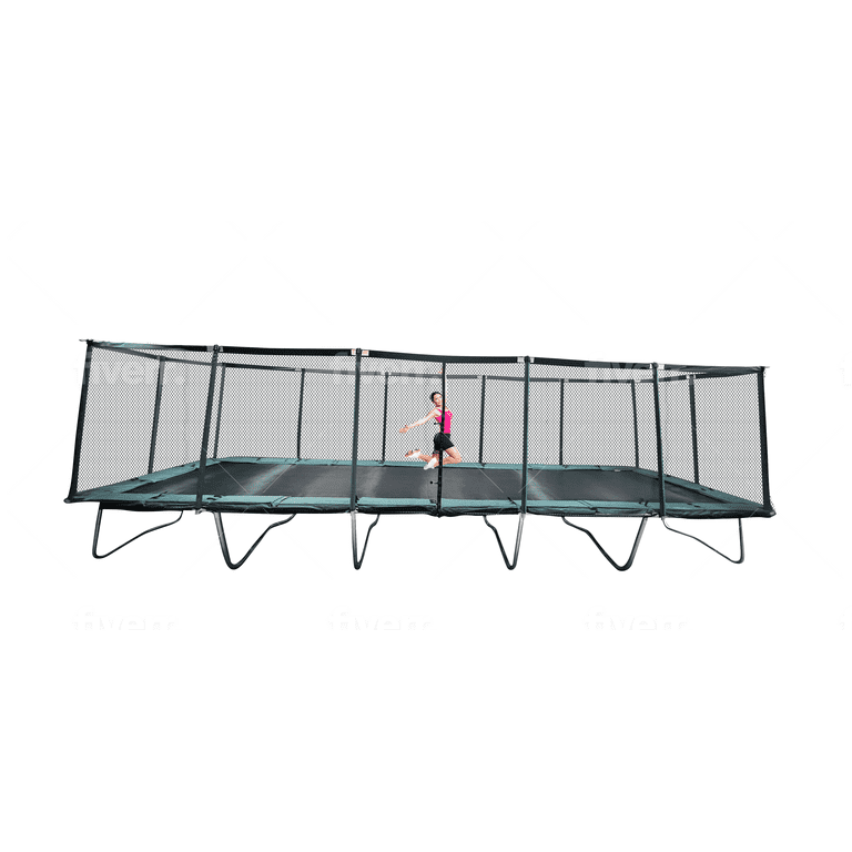 Galactic Xtreme, Outdoor Rectangle Trampoline, 10x30 ft, Green