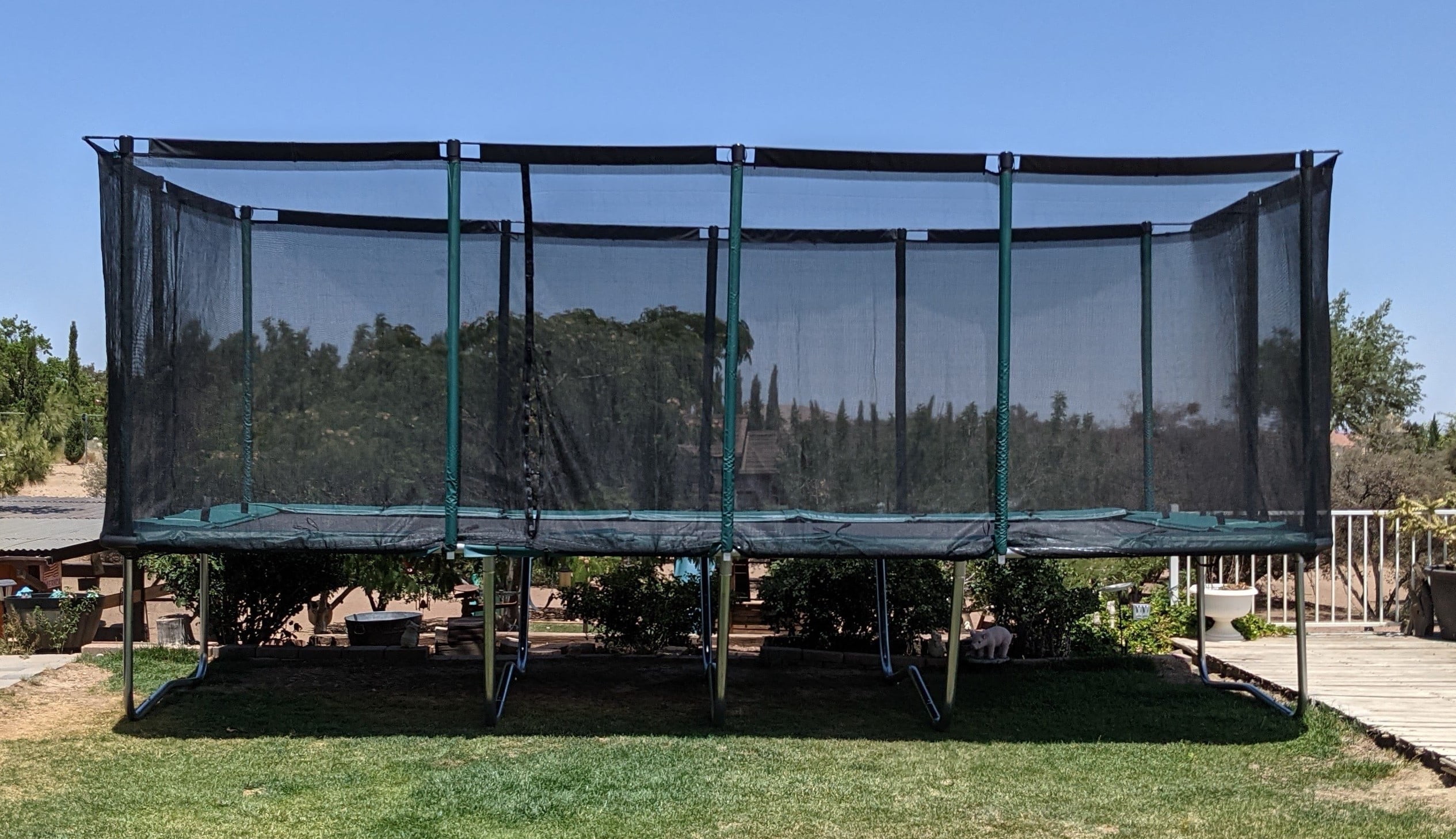 Galactic Xtreme 13x23 FT Outdoor Rectangle Trampoline with Net Enclosure 750Lbs Heavy Weight Jumping Capacity - Outdoor Gymnastics Trampolines for Adults and Kids
